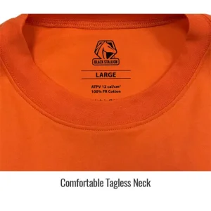 Black Stallion FR Cotton Knit Long-Sleeve T-Shirt Safety Orange #TF2510OR