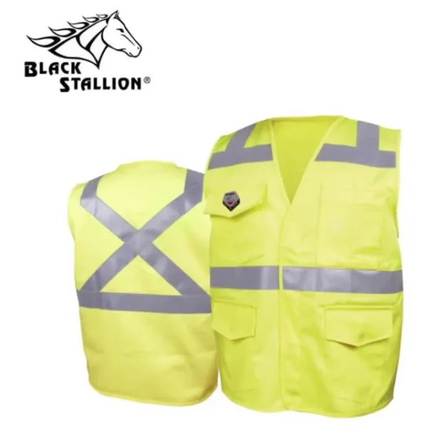 Black Stallion TruGuard™ 250 FR Cotton Safety Vest, Reflectives #VF1110-HY