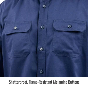 Black Stallion AR/FR Cotton Work Shirt, Navy – WF2110-NV