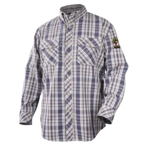 Black Stallion AR/FR Cotton Work Shirt, Blue Plaid WF2110-PB