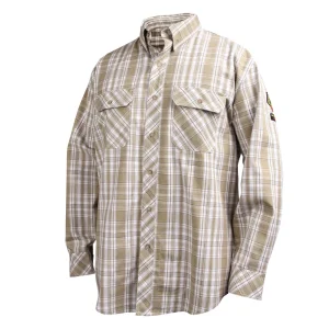 Revco Black Stallion 7oz FR Welding/Work Shirt (Plaid Khaki) #WF2110-PK