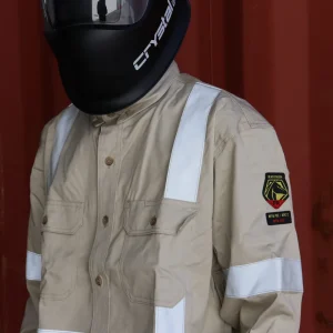 Black Stallion TruGuard 300 FR Reflective Work Shirt, Stone – WF2112-ST