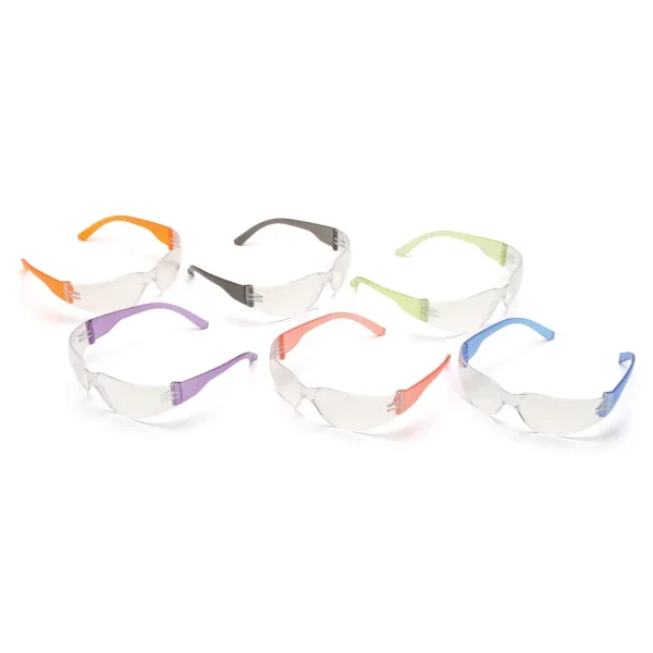 Pyramex S4110SMP Intruder Multi Colors Safety Glasses W/ Clear-Hardcoated Lens (12 each)