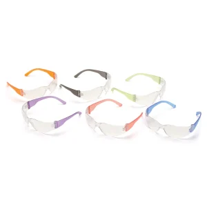 Pyramex S4110SNMP Mini Intruder Multi Colors Safety Glasses W/ Clear-Hardcoated–(12 each)