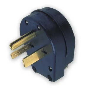 Eaton Crouse-Hinds heavy-duty universal NEMA power plug, #10-6 AWG, 30/50A, 250V, Back wire, Black, Brass, PVC, 6-30P, 6-50P, Three-pole, Three-wire, Screw, PVC