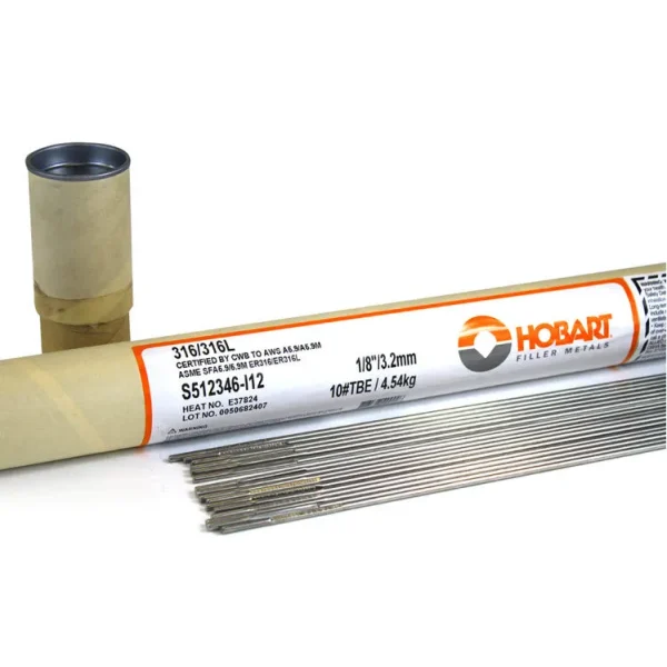 Hobart ER316L 1/8 Stainless Steel TIG Wire – 10# Tube S512346-I12
