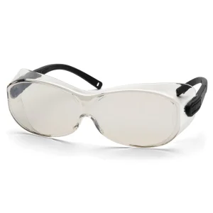 Pyramex S7580SJ OTS XL Black Safety Glasses W/ Indoor/Outdoor Mirror Lens (12 each)
