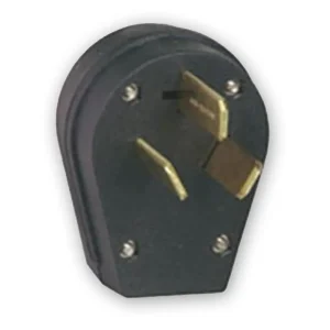 Eaton Crouse-Hinds heavy-duty universal NEMA power plug, #10-8 AWG, 30/50A, 125/250 V, Back wire, Black, Brass, Abuse-resistant thermoplastic, 10-30P, 10-50P, Three-pole, Three-wire, Screw, Vinyl