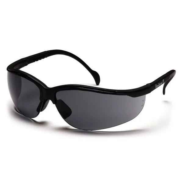 Pyramex SB1820S Venture II Black Safety Glasses W/ Gray Lens (12 each)
