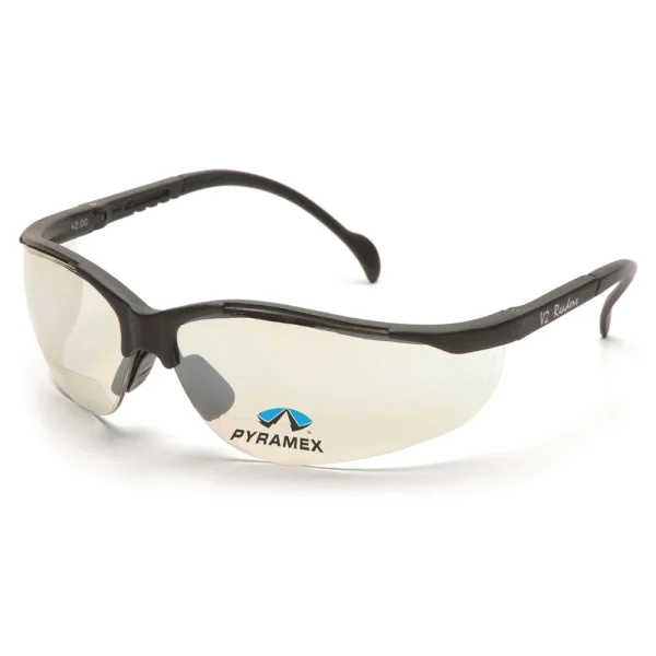 Pyramex SB1880R15 V2 Readers Black Safety Glasses W/ Indoor/Outdoor Mirror + 1.5 Lens (6 each)