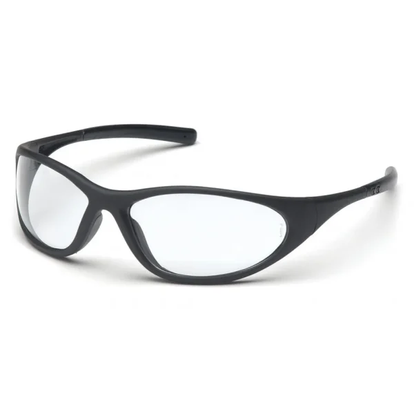 Pyramex SB3310E Zone II Matte Black Safety Glasses W/ Clear Lens (12 each)