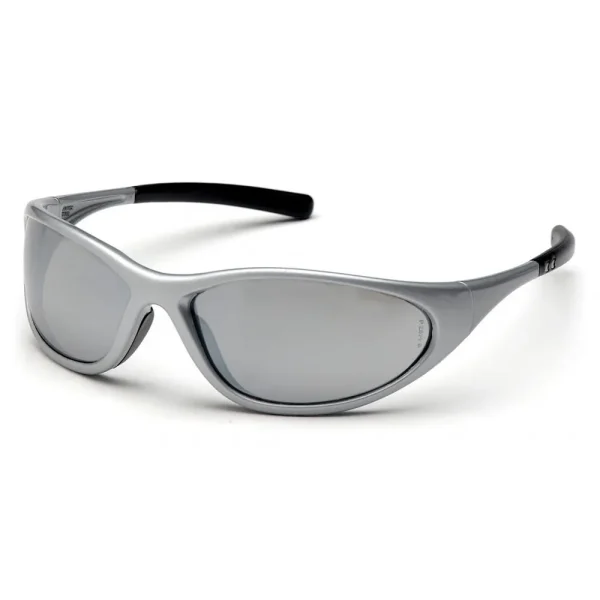 Pyramex SB3370E Zone II Matte Black Safety Glasses W/ Silver Mirror Lens (12 each)