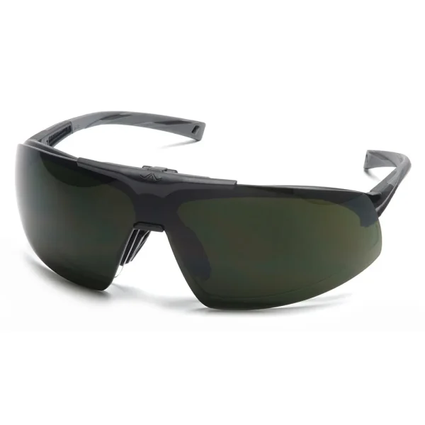 Pyramex SB4950STP Onix Plus™ Black Safety Glasses W/ Clear Anti-Fog Bottom Lens/ 5.0 IR Filter Flip Lens Lens (12 each)