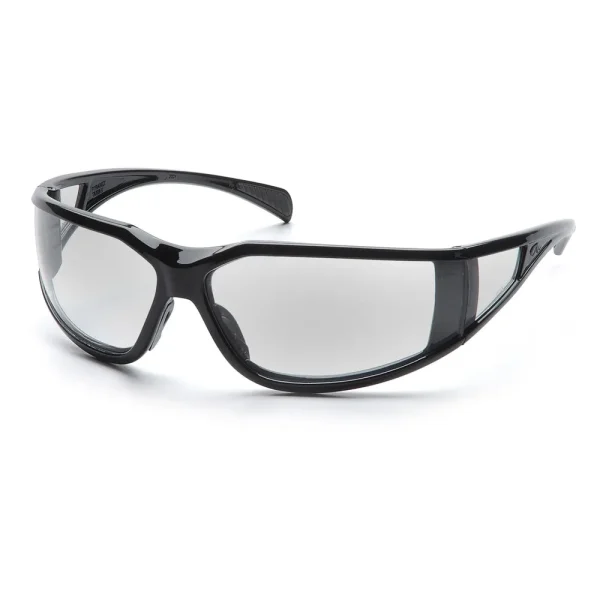 Pyramex SB5110DT Exeter Glossy Black Safety Glasses W/ Clear Anti-Fog Lens (12 each)