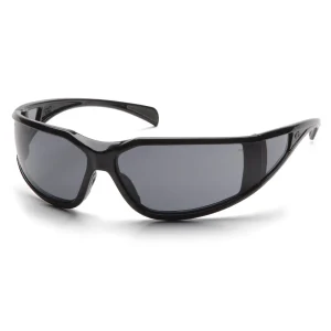 Pyramex SB5120DT Exeter Glossy Black Safety Glasses W/ Gray Anti-Fog Lens (12 each)