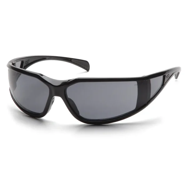Pyramex SB5120DT Exeter Glossy Black Safety Glasses W/ Gray Anti-Fog Lens (12 each)