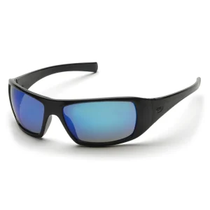 Pyramex SB5665D Goliath Black Safety Glasses W/ Ice Blue Mirror Lens (12 each)