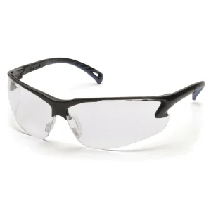 Pyramex SB5710D Venture 3 Black Safety Glasses W/ Clear Lens (12 each)
