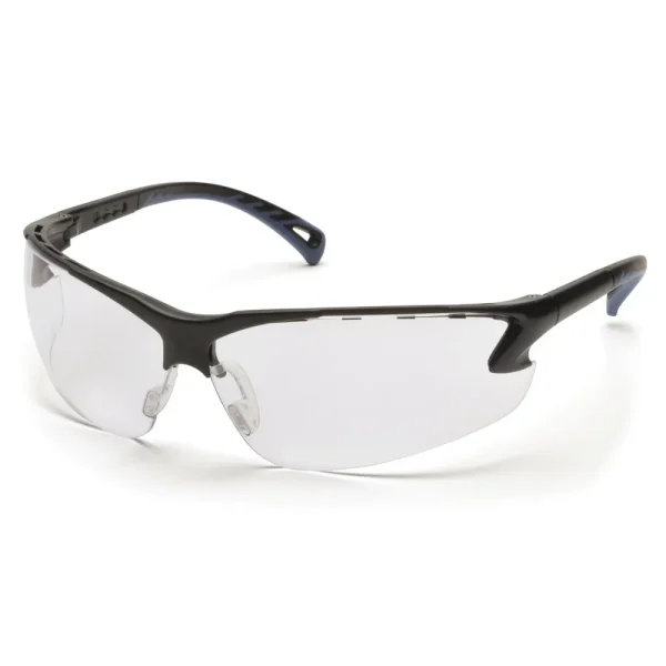 Pyramex SB5710D Venture 3 Black Safety Glasses W/ Clear Lens (12 each)