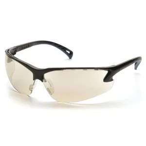 Pyramex SB5780D Venture 3 Black Safety Glasses W/ Indoor/Outdoor Mirror Lens (12 each)