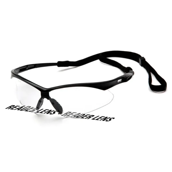 Pyramex SB6310SPR20 PMXTREME Readers Black Safety Glasses W/ Clear + 2.0 with Cord Lens (6 each)