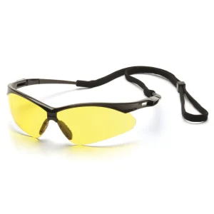 Pyramex SB6330SP PMXTREME Black Safety Glasses W/ Amber with Cord Lens (12 each)