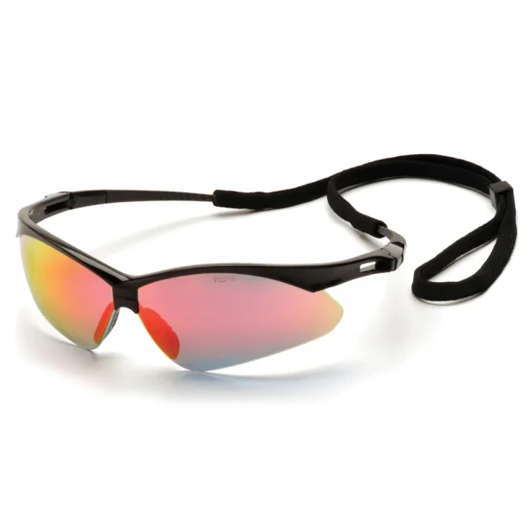 Pyramex SB6345SP PMXTREME Black Safety Glasses W/ Ice Orange Mirror with Cord Lens (12 each)