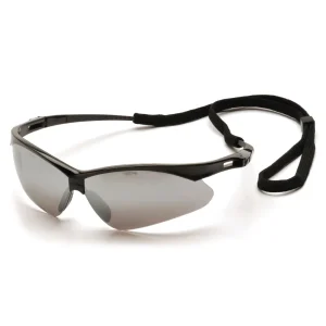Pyramex SB6370SP PMXTREME Black Safety Glasses W/ Silver Mirror with Cord Lens (12 each)