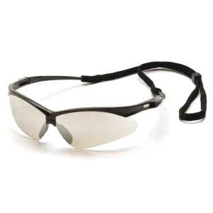 Pyramex SB6380SP PMXTREME Black Safety Glasses W/ Indoor/Outdoor Mirror with Cord Lens (12 each)