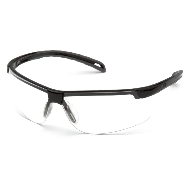 Pyramex SB8610DT Ever-Lite Black Safety Glasses W/ Clear Anti-Fog Lens (12 each)