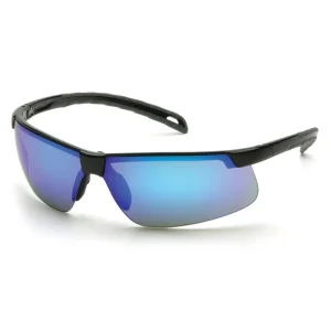 Pyramex SB8665D Ever-Lite Black Safety Glasses W/ Ice Blue Mirror Lens (12 each)