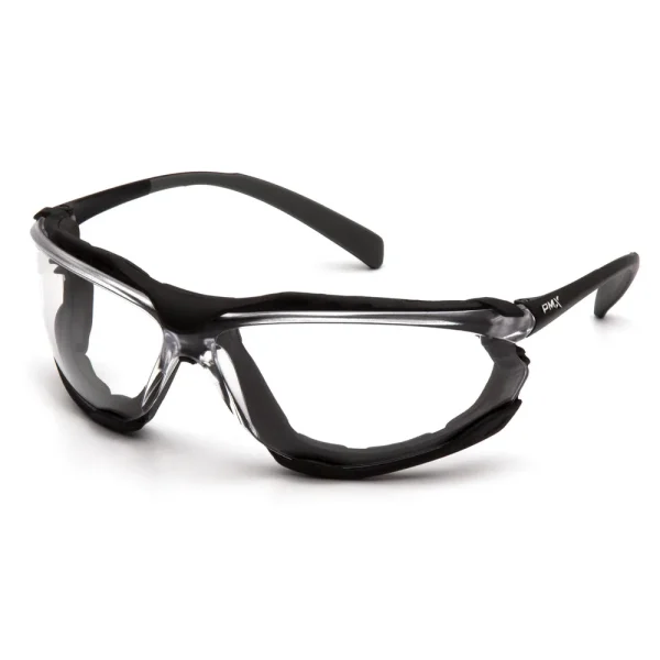 Pyramex SB9310ST Black Safety Glasses W/ Clear H2X Anti-Fog Lens (12 each)