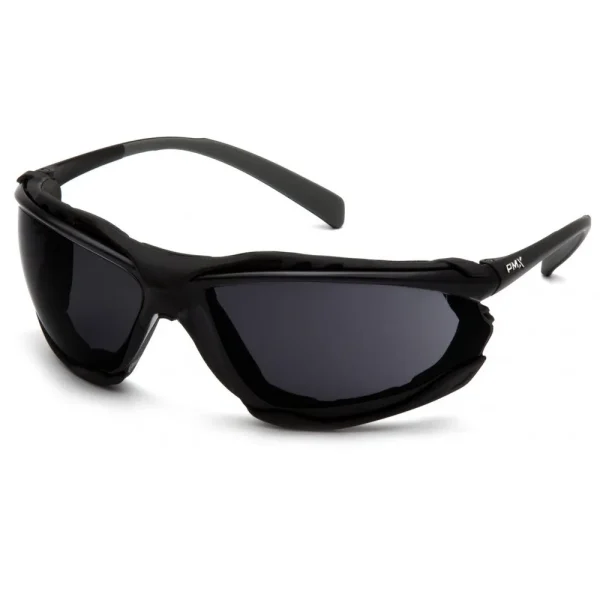 Pyramex SB9323STM Black Safety Glasses W/ Dark Gray H2MAX Anti-Fog Lens (12 each)