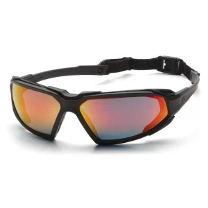 Pyramex SBB5055DT Highlander™ Black Goggles W/ Sky Red Mirror Anti-Fog Lens (12 each)