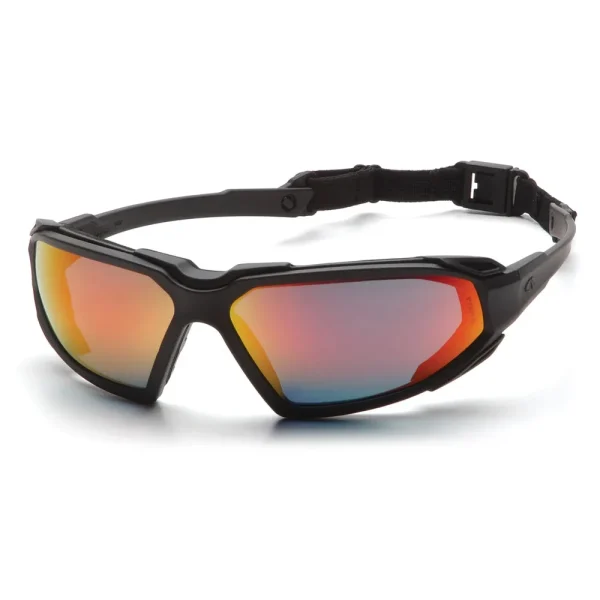 Pyramex SBB5055DT Highlander™ Black Goggles W/ Sky Red Mirror Anti-Fog Lens (12 each)