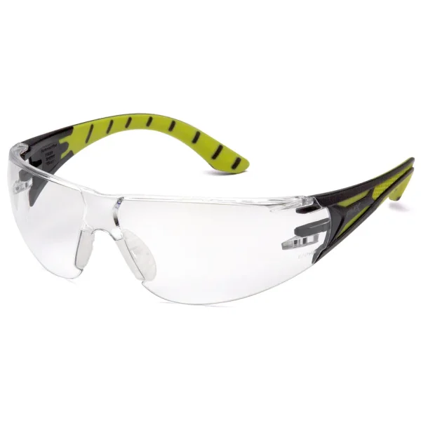 Pyramex SBGR9610S Endeavor Plus Black/Green Safety Glasses W/ Clear Lens (12 each)