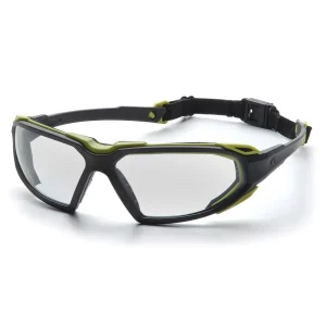 Pyramex SBL5010DT Highlander™ Black-Lime Goggles W/ Clear Anti-Fog Lens (12 each)