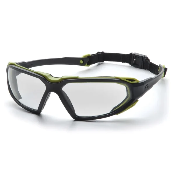 Pyramex SBL5010DT Highlander™ Black-Lime Goggles W/ Clear Anti-Fog Lens (12 each)