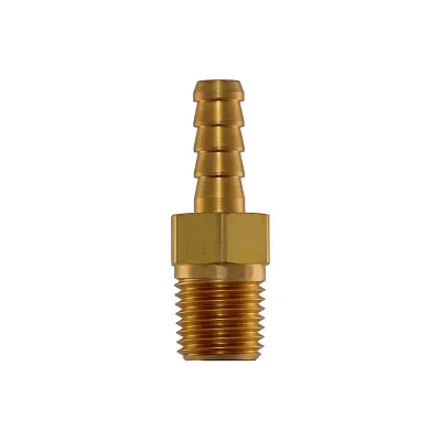 Hose Barb, 1/4″ by 1/4″ MNPT, Brass