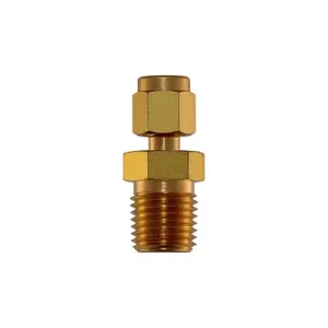 Connector, 1/8″ Compression by 1/4″ MNPT, Brass