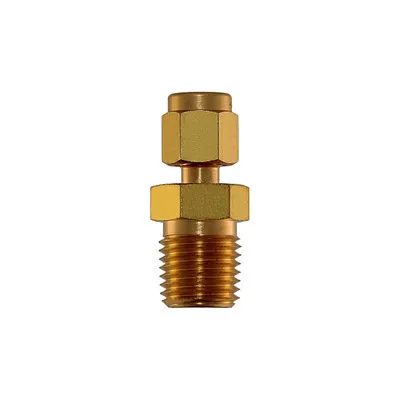 Connector, 1/8″ Compression by 1/4″ MNPT, Brass