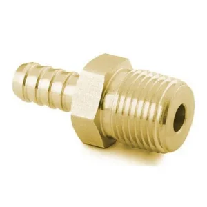 Hose Barb, 1/8″ by 1/8″ MNPT, Brass