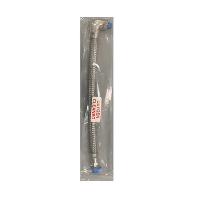 Flex Hose with Elbow, Stainless Steel – (12 Inches Long)