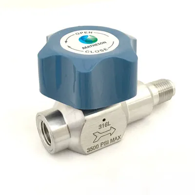 Diaphragm Valve, 1/4″ FNPT Inlet x Long 1/4″ MNPT Outlet, Stainless Steel