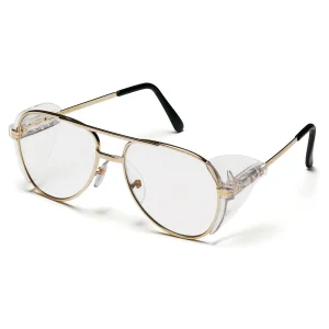 Pyramex SG310A Pathfinder™ Gold Metal Safety Glasses W/ Clear Lens (12 each)