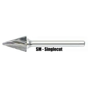 Mastercut SM-51 1/4″ Pointed Cone Shape Carbide Burr (1 Burr)