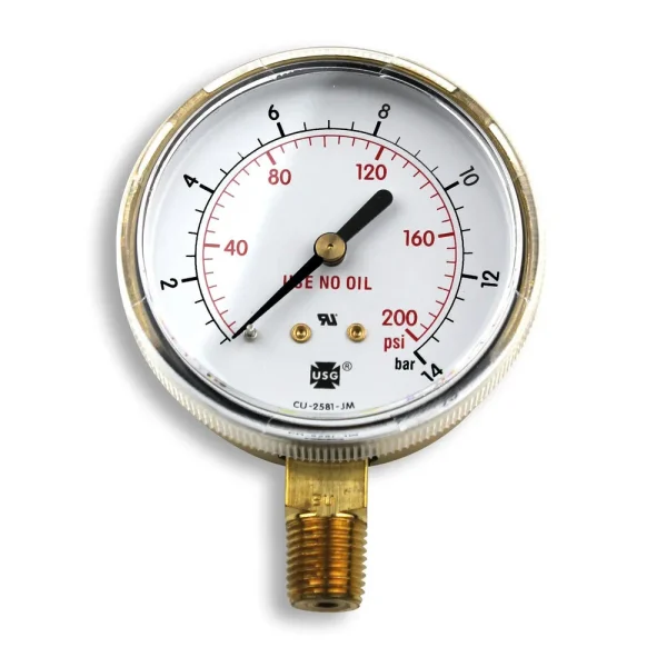 Smith 2.5″ Pressure Gauge, 200 PSI/Bar – GA033-07