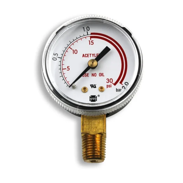 Smith 2″ Pressure Gauge, 30 PSI/Bar Red Zone – GA134-03