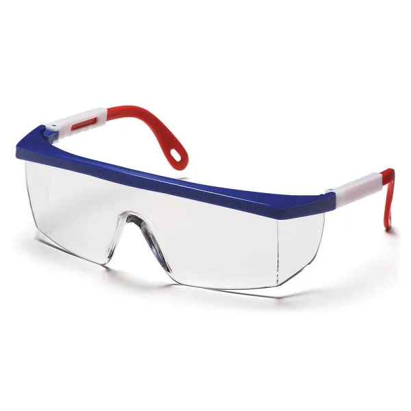 Pyramex SNWR410S Integra Red/White/Blue Safety Glasses W/ Clear Lens (12 each)