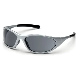 Pyramex SS3320E Zone II Silver Safety Glasses W/ Gray Lens (12 each)